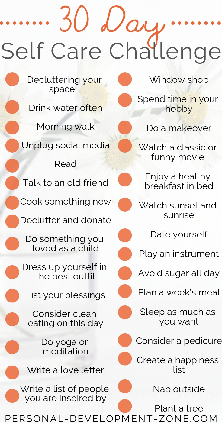 Incredible 30-Day Self-Care Challenge Ideas