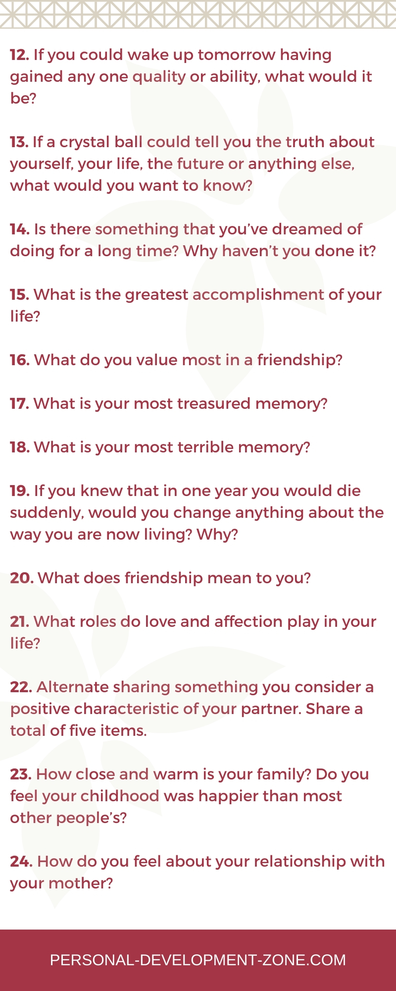 list of the 36 questions to fall in love