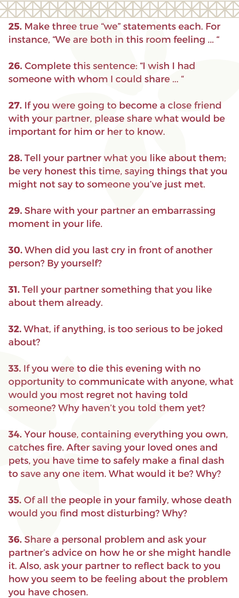 Fascinating 36 Questions To Fall In Love Printable Version You make girls fall in love with you by being someone who values yourself the way you want another to value you. fascinating 36 questions to fall in