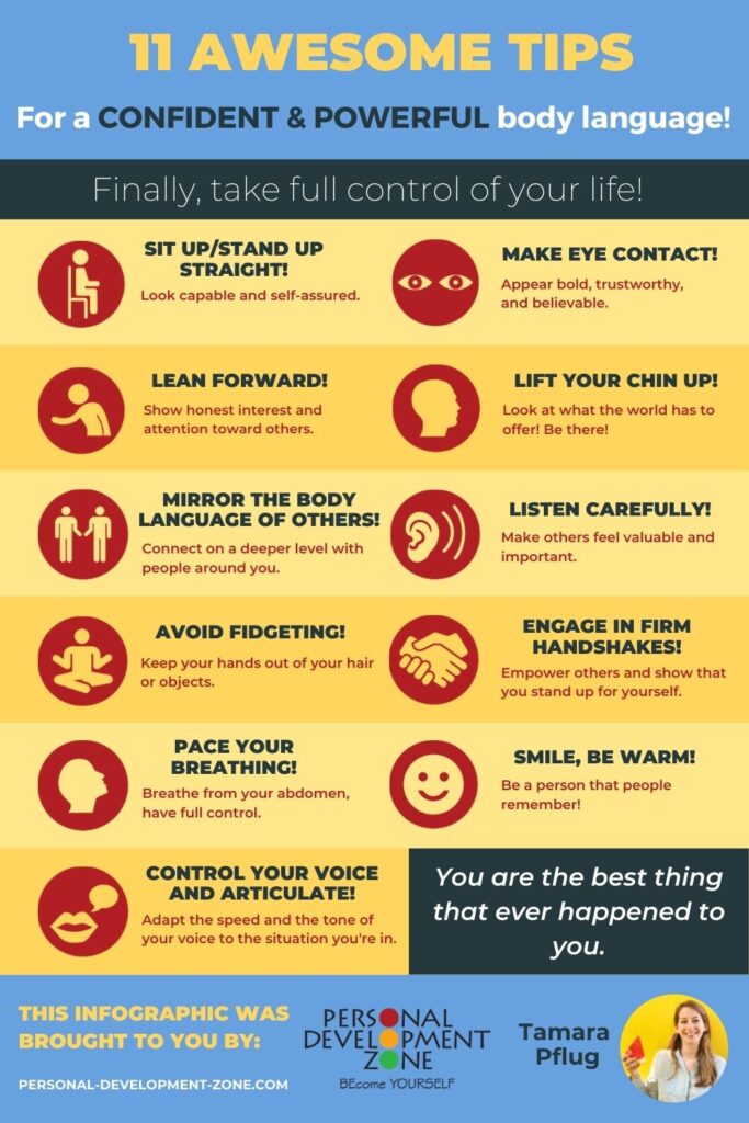 11-confident-body-language-tips-to-feel-empowered-in-2023-infographic